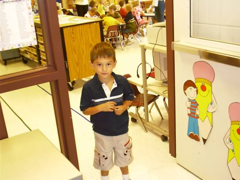 Aaron going off to his first day of kindergarten in 2003. He is a high school senior this year, but is taking a full load of classes at a community college. Roy Koenig, Townsquare Media